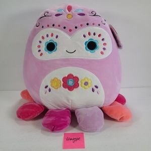 Squishmallow 12" Jeanne The Octopus Day Of The Dead Sugar Skull Pink White Plush
